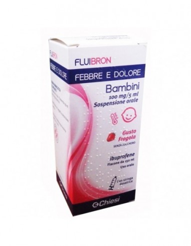 Fluibron Febbre E Dolore*orale Sosp 150 Ml 100 Mg/5 Ml Gustofragola Senza Zucchero