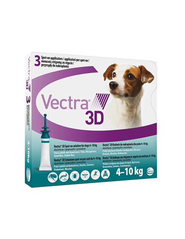 Vectra 3d*spot-on Soluz 3 Pipette 1,6 Ml Cani Da 4 A 10 Kg Verde