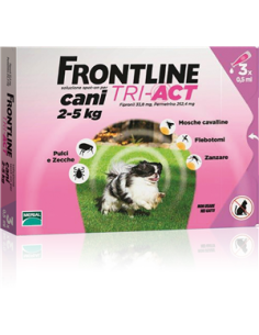 Frontline Tri-act*spot-on Soluz 3 Pipette 0,5 Ml 33,38 Mg +252,4 Mg Cani Da 2 A 5 Kg