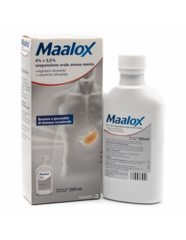 Maalox*orale Sosp 250 Ml 4% + 3,5% Aroma Menta