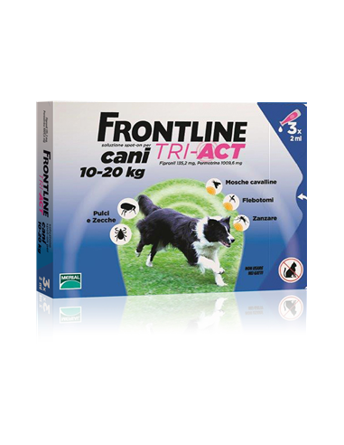 Frontline Tri-act*spot-on Soluz 3 Pipette 2 Ml 135,2 Mg + 1.009,6 Mg Cani Da 10 A 20 Kg