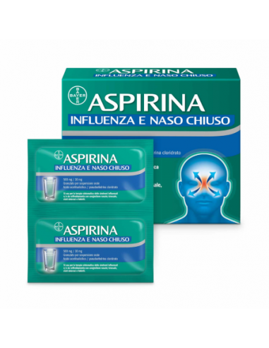 Aspirina Influenza E Naso Chiuso*orale 10 Bust 500 Mg + 30 Mg