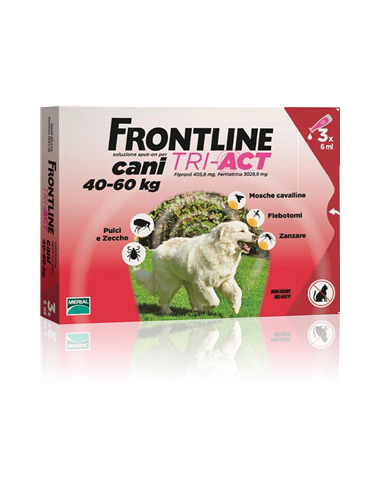 Frontline Tri-act*spot-on Soluz 3 Pipette 6 Ml 3.028,8 Mg +405,6 Mg Cani Da 40 A 60 Kg