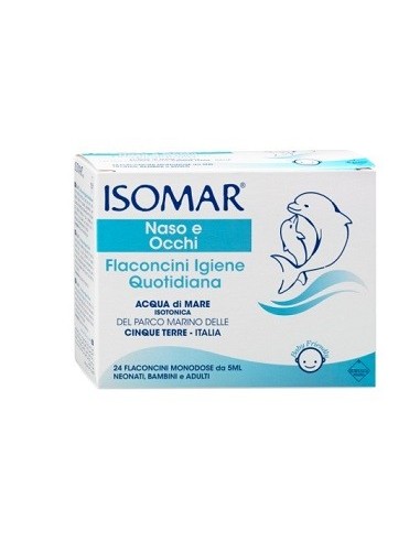 Isomar Soluzione Isotonica Acqua Mare Igiene Quotidiana 24 Flaconcini Monodose 5 Ml