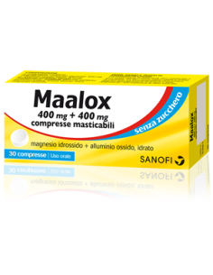 Maalox*30 Cpr Mast 400 Mg + 400 Mg Senza Zucchero Aroma Limone