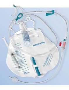 Catetere In Silicone Scanalato Profilcath Preconnesso Ch20 Lunghezza 40cm + Sacca Di Drenaggio Da 2000ml Graduata Con Tubo Di Sc