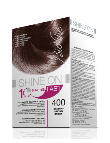 Bionike Shine On Fast Trattamento Colorante Capelli Castano400 60 Ml + Tubo 60 Ml