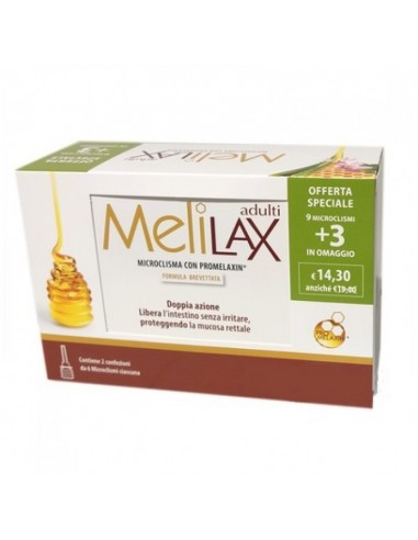 Melilax Adulti Confezione Speciale 9+3 Contiene 2 Confezionida 6 Microclismi Ciascua