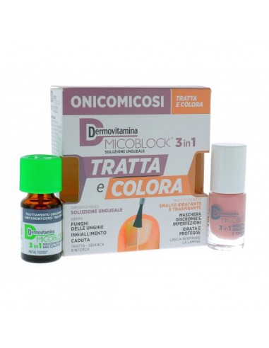 Dermovitamina Micoblock 3 In 1 Soluzione Ungueale 7 Ml + Smalto Idratante Traspirante 5 Ml