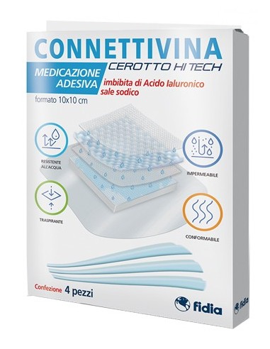 Cerotto Connettivina Hitech 10 X 10 Cm 4 Pezzi