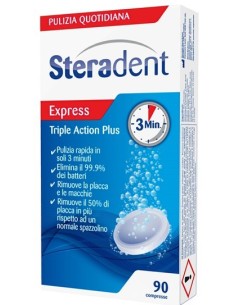 Steradent Triple Action Plus 90 Compresse Pulenti