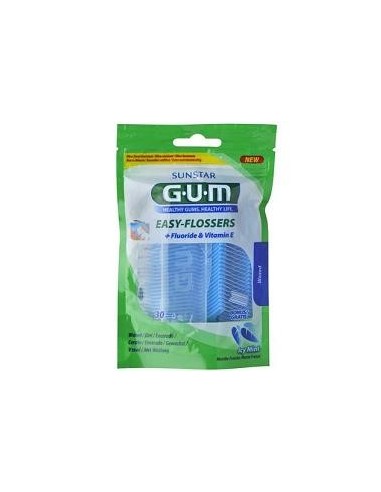 Gum Easy Flossers Filo Interdentale Con Forcella 30 Pezzi