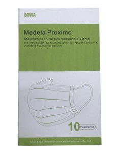 Mascherina Chirurgica Medela Proximo Monouso A 3 Strati 10 Pezzi
