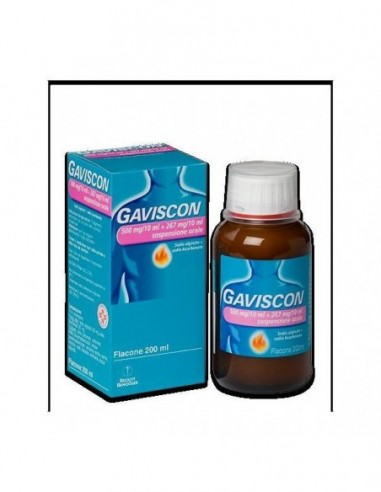 Gaviscon*orale Sosp 200 Ml 500 Mg/10 Ml + 267 Mg/10 Ml