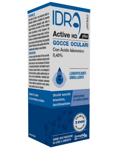 Gocce Oculari Sterilens Idra Active Hd Plus 10 Ml Con Acidoialuronico 0,40%