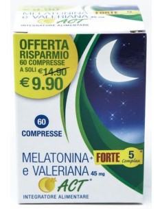 Melatonina Act 1mg +valeriana 5 Forte Complex 60 Compresse
