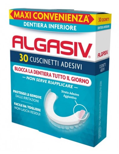 Algasiv Adesivo Per Protesi Dentaria Inferiore 30 Pezzi