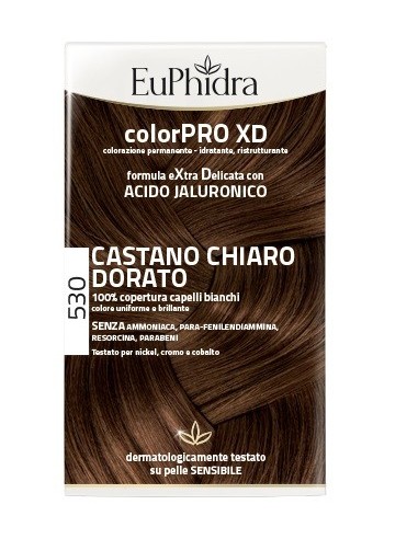 Euphidra Colorpro Xd 530 Castano Chiaro Dorato Gel Colorantecapelli In Flacone + Attivante + Balsamo + Guanti
