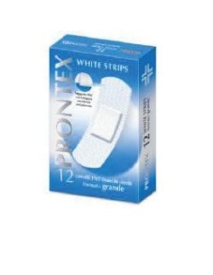 Cerotto White Strips Tessuto Non Tessuto Bianco Grande 12 Pezzi