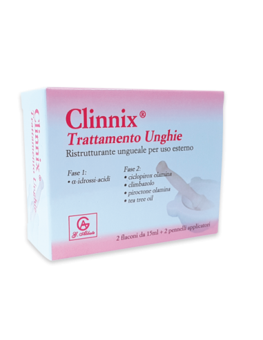 Clinnix Trattamento Unghie 2 Flaconi 15 Ml + 2 Pennelli Applicatori