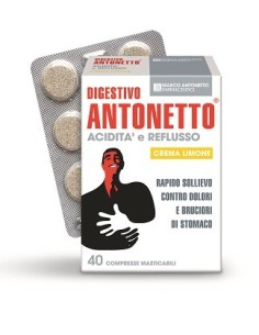 Digestivo Antonetto Acidita' E Reflusso Crema Al Limone 40 Compresse Masticabili