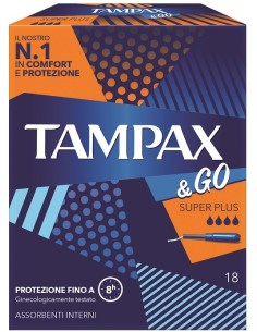 Tampax &go Assorbente Interno Super Plus 18 Pezzi