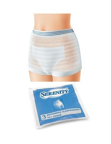 Mutandina Elastica Rettangolare A Rete Serenity Xl 3 Pezzi