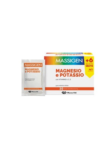 Massigen Magnesio E Potassio 24 Bustine +6 Gratis