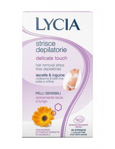 Lycia Strisce Depilatorie Delicate Touch Ascelle e Inguine 20 Pezzi