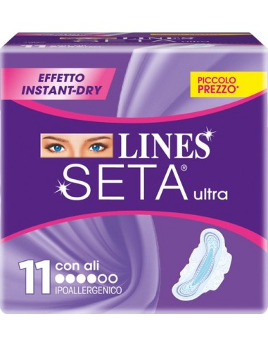 Lines Seta Ultra Assorbenti Con Ali 11 Pezzi