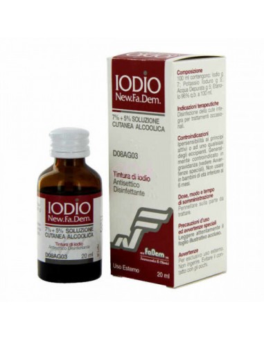 Iodio Soluzione Alcolica I (new.fa.dem.)*soluz Cutanea 20 Ml7% + 5%