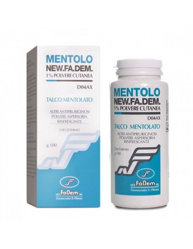 Mentolo Polvere Cutaneo 1% Talco Mentolato 100 G