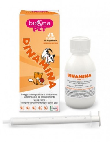 Dinamina Mangime Complementare Cani Gatti Flacone Con Siringa Dosatrice In Pasta 60 G Buonapet