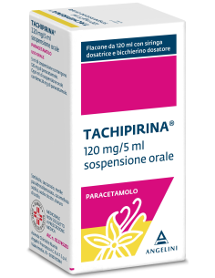 Tachipirina*orale Sosp 120 Ml 120 Mg/5 Ml + Adattatore + Siringa Dosatrice + Bicchierino Dosatore Gusto Vaniglia Caramello