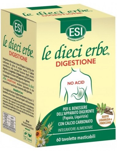 Esi Le Dieci Erbe Digestione No Acid 60 Tavolette Masticabili