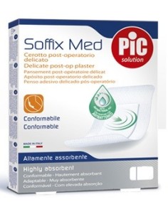 Cerotto Pic Soffix Med In Tnt Con Tampone Centrale Assorbente Sterile Monouso 30x10 Cm Sterili Antibatterico 3 Pezzi