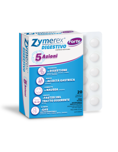 Zymerex Digestivo Forte 5 Azioni 20 Compresse Masticabili