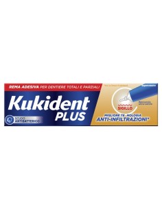 Kukident Plus Sigillo Anti Infiltrazioni Crema Adeisva Dentiere 40 G