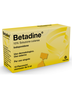 Betadine*soluz Cutanea 10 Flaconcini Monouso 5 Ml 10%