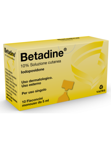 Betadine*soluz Cutanea 10 Flaconcini Monouso 5 Ml 10%