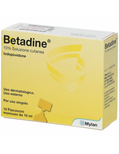Betadine*soluz Cutanea 10 Flaconcini Monouso 10 Ml 10%