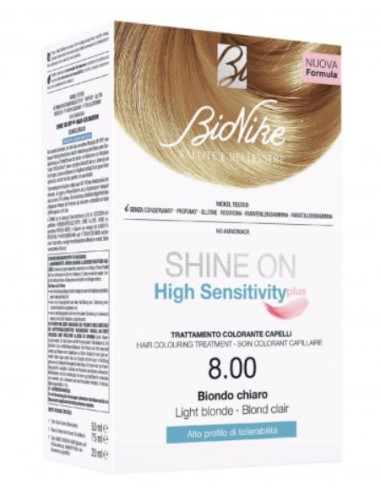Shine On High Sensitivity Plus Biondo Chiaro 8,00 Rivelatorein Crema 75 Ml + Crema Colorante 50 Ml
