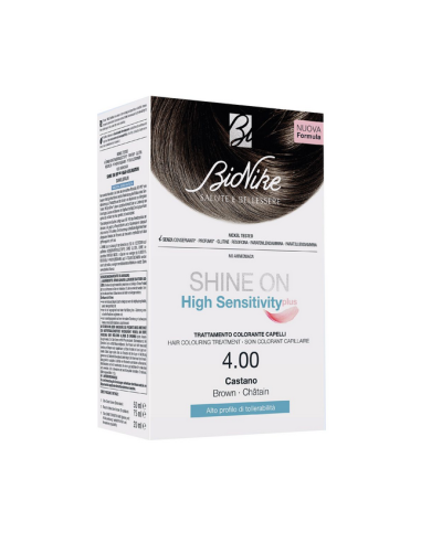 Shine On High Sensitivity Plus Castano 4,00 Rivelatore In Crema 75 Ml + Crema Colorante 50 Ml