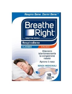 Cerotti Nasali Breath Right Classici Grandi 10 Pezzi