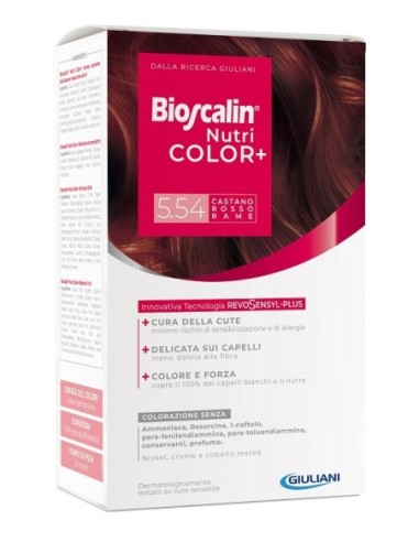 Bioscalin Nutricolor Plus 5,54 Castano Rosso Rame Crema Colorante 40 Ml + Rivelatore Crema 60 Ml + Shampoo 12 Ml + Trattamento F