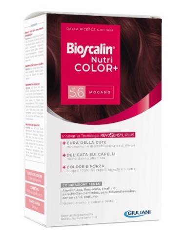 Bioscalin Nutricolor Plus 5,6 Mogano Crema Colorante 40 Ml +rivelatore Crema 60 Ml + Shampoo 12 Ml + Trattamento Finalebalsamo 1