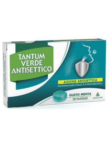 Tantum Verde Antisettico*20 Pastiglie Gusto Menta 0,6 Mg + 1,20 Mg