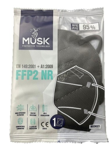 Musk Mascherina Ffp2 Musk021 Black 10 Pezzi