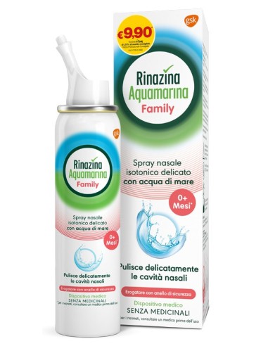 Spray Nasale Isotonico Rinazina Aquamarina Family Promo 100ml