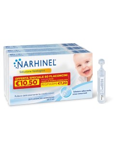 Soluzione Fisiologica Narhinel 3 Pack Promo 2022 Da 20 Flaconcini Da 5 Ml